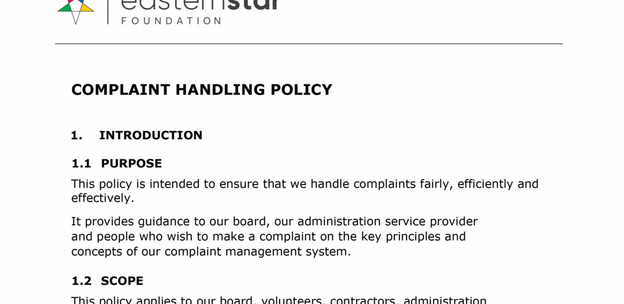 Esf P 005 Complaint Handling Policy 1