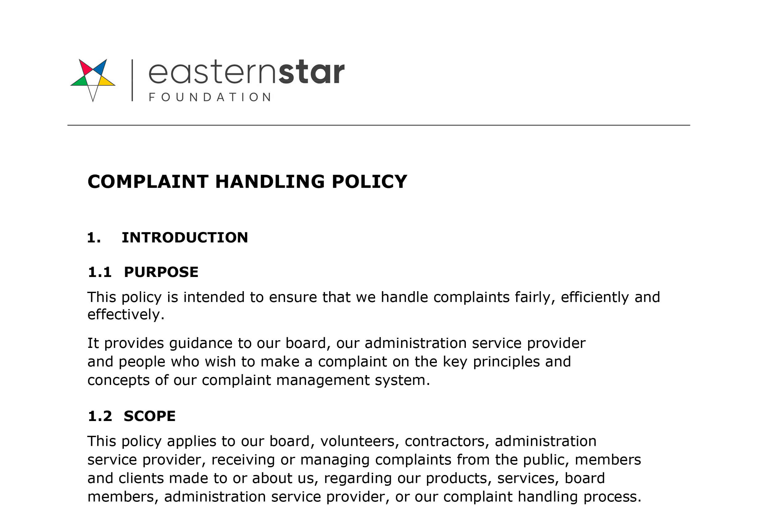 Esf P 005 Complaint Handling Policy 1